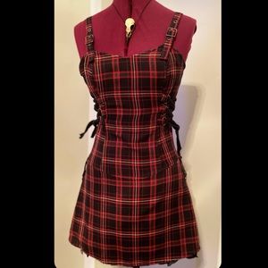 Lip Service Punk Plaid Buckle Mini Dress